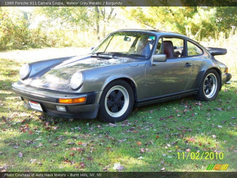 Meteor Grey Metallic / Burgundy 1986 Porsche 911 Carrera Coupe