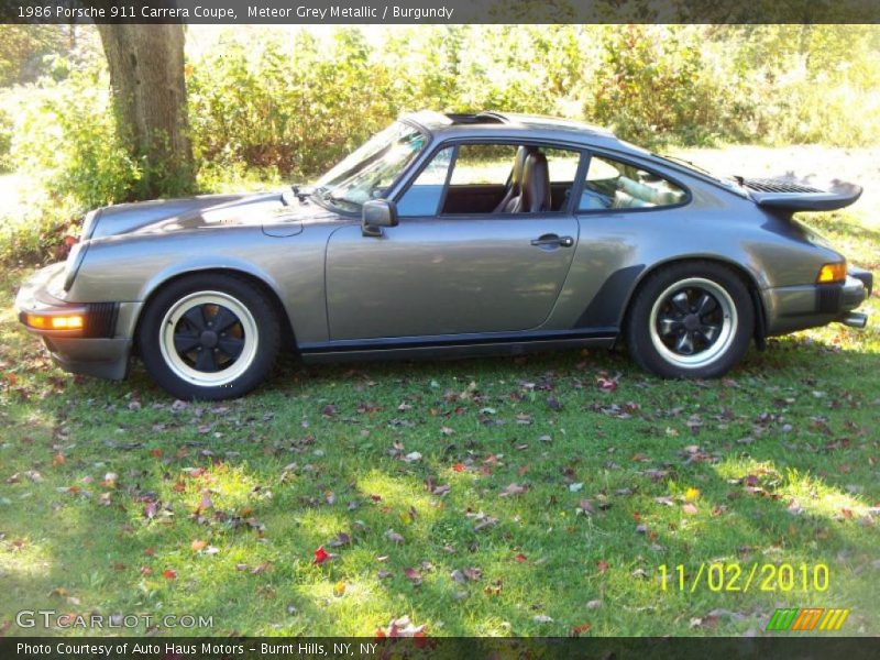 Meteor Grey Metallic / Burgundy 1986 Porsche 911 Carrera Coupe
