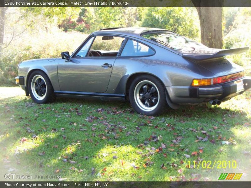 Meteor Grey Metallic / Burgundy 1986 Porsche 911 Carrera Coupe