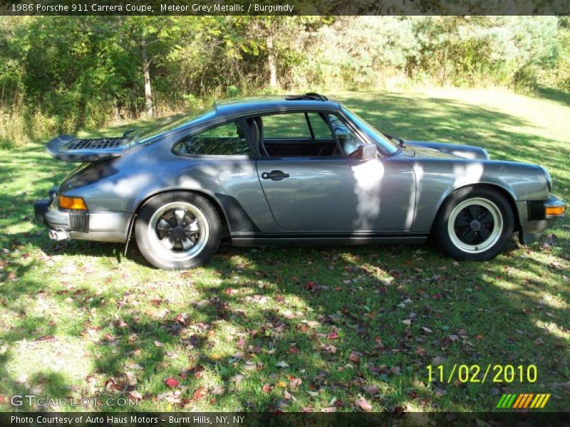 Meteor Grey Metallic / Burgundy 1986 Porsche 911 Carrera Coupe