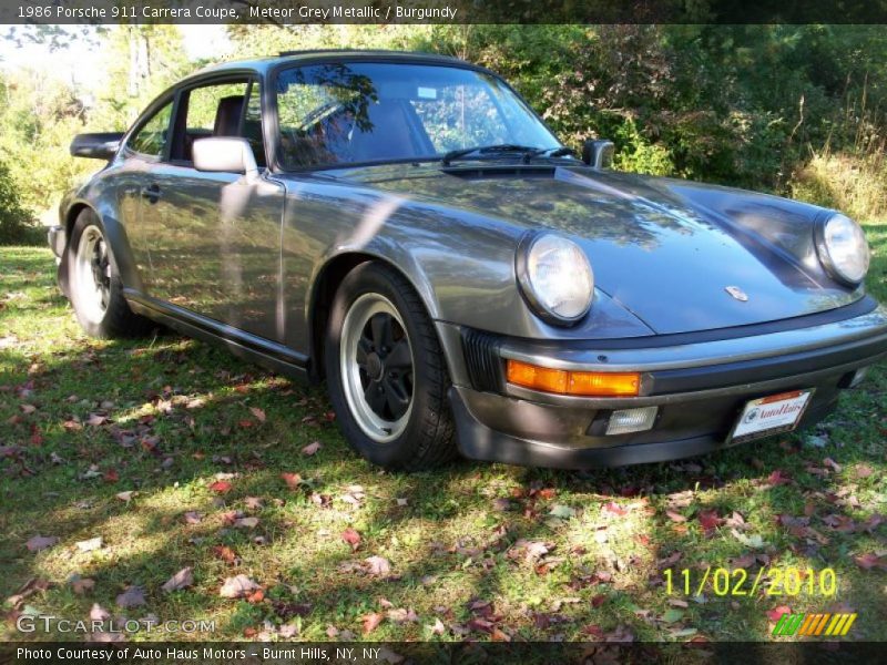 Meteor Grey Metallic / Burgundy 1986 Porsche 911 Carrera Coupe