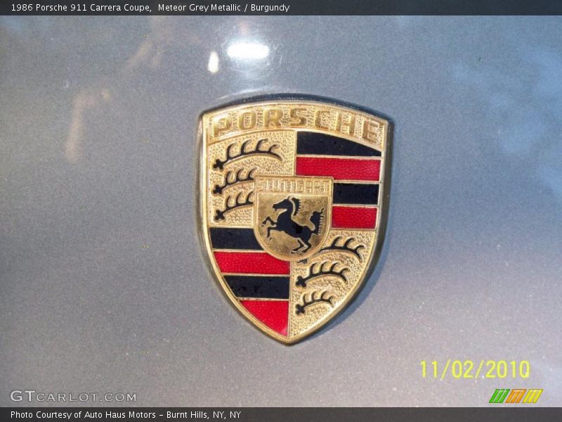 Meteor Grey Metallic / Burgundy 1986 Porsche 911 Carrera Coupe
