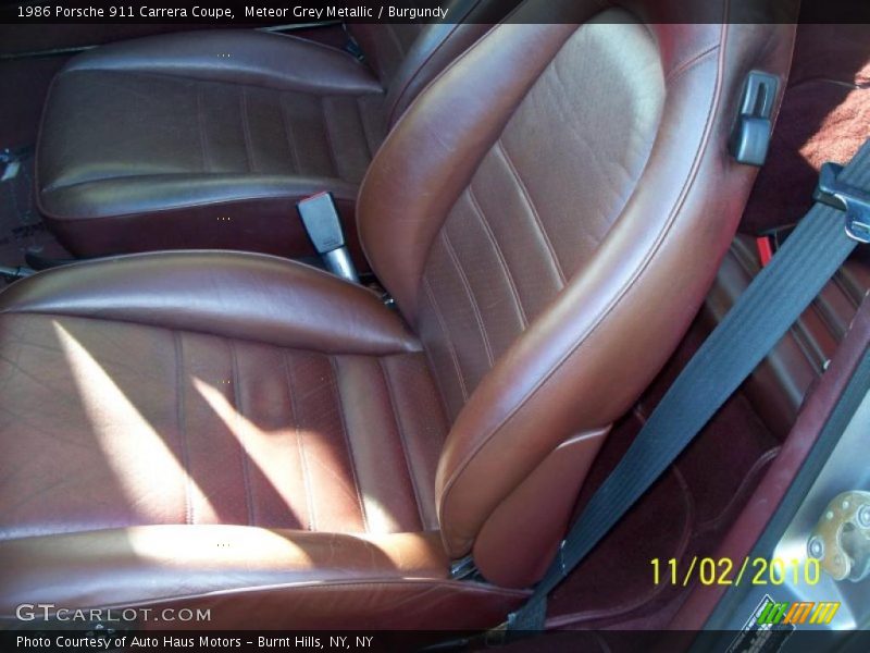 Meteor Grey Metallic / Burgundy 1986 Porsche 911 Carrera Coupe