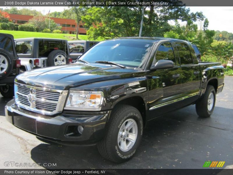 Brilliant Black / Dark Slate Gray/Medium Slate Gray 2008 Dodge Dakota Laramie Crew Cab 4x4