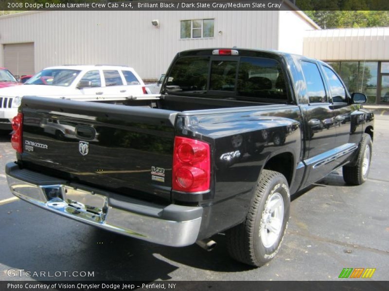 Brilliant Black / Dark Slate Gray/Medium Slate Gray 2008 Dodge Dakota Laramie Crew Cab 4x4