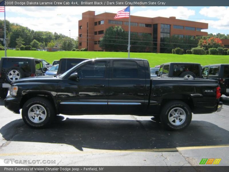 Brilliant Black / Dark Slate Gray/Medium Slate Gray 2008 Dodge Dakota Laramie Crew Cab 4x4