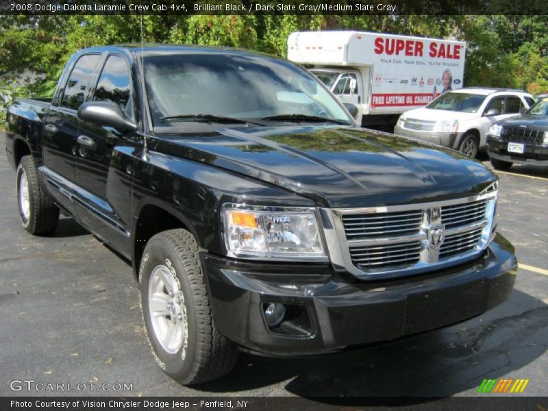 Brilliant Black / Dark Slate Gray/Medium Slate Gray 2008 Dodge Dakota Laramie Crew Cab 4x4