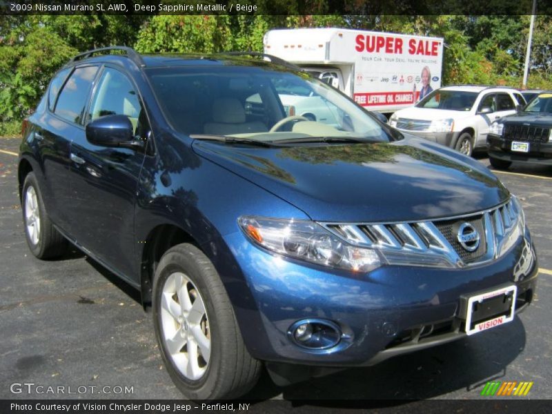 Deep Sapphire Metallic / Beige 2009 Nissan Murano SL AWD