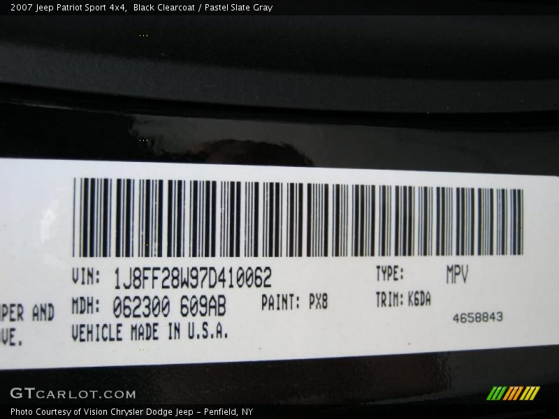 Black Clearcoat / Pastel Slate Gray 2007 Jeep Patriot Sport 4x4