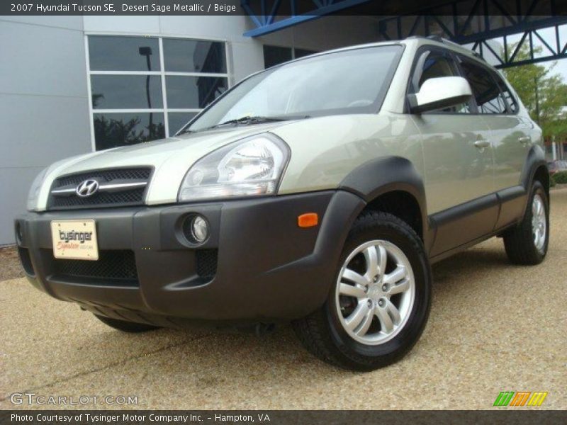 Desert Sage Metallic / Beige 2007 Hyundai Tucson SE