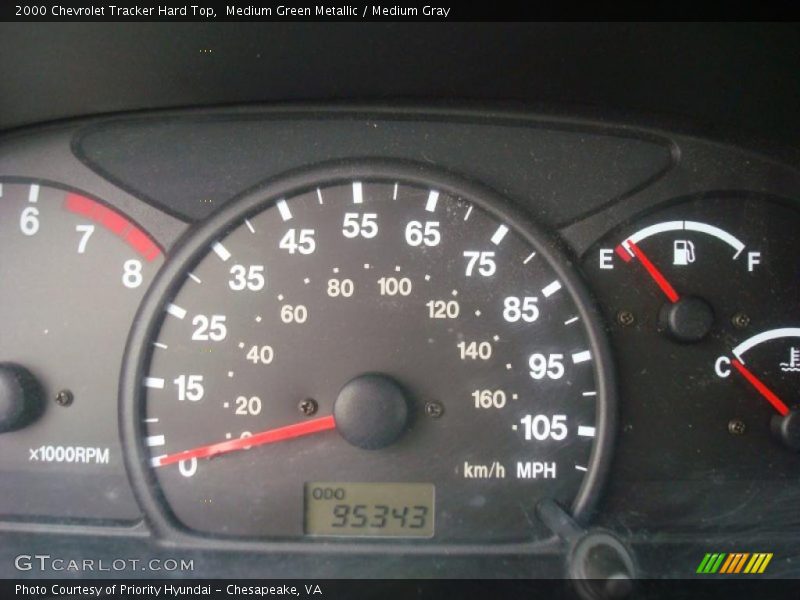 Medium Green Metallic / Medium Gray 2000 Chevrolet Tracker Hard Top