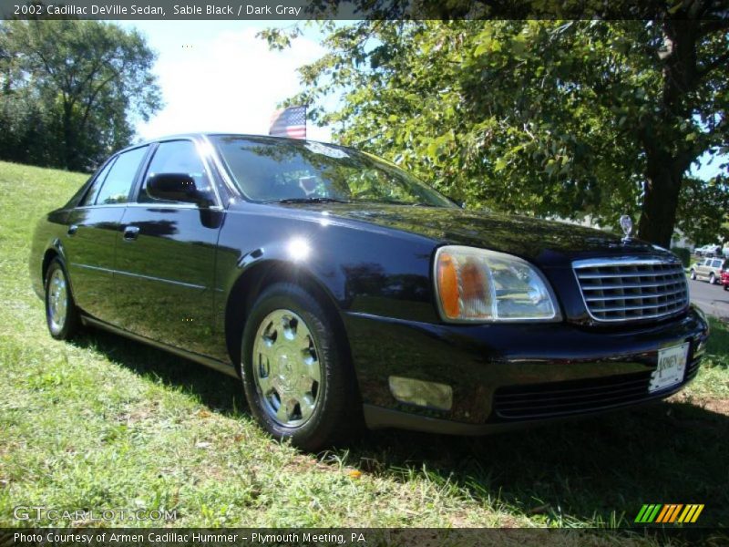 Sable Black / Dark Gray 2002 Cadillac DeVille Sedan