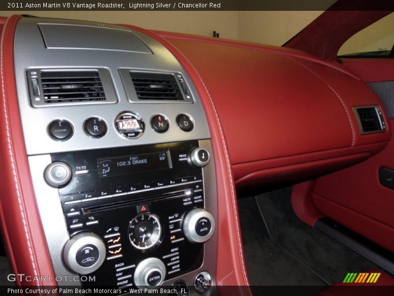 Lightning Silver / Chancellor Red 2011 Aston Martin V8 Vantage Roadster