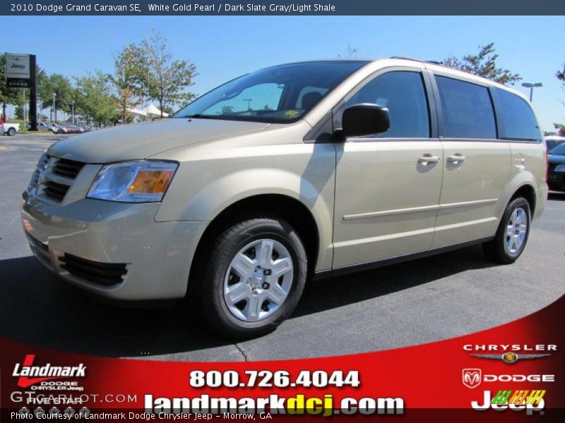 White Gold Pearl / Dark Slate Gray/Light Shale 2010 Dodge Grand Caravan SE