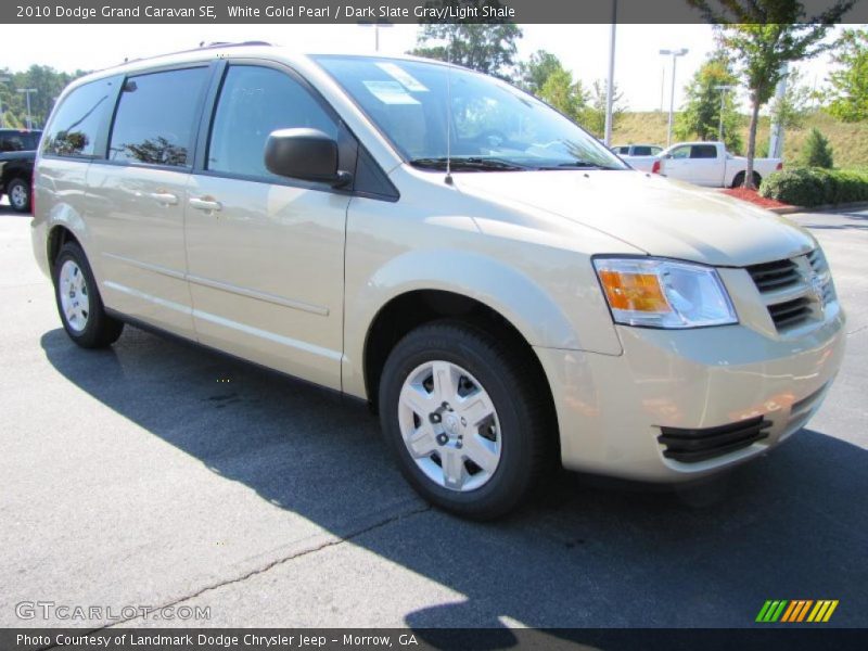 White Gold Pearl / Dark Slate Gray/Light Shale 2010 Dodge Grand Caravan SE