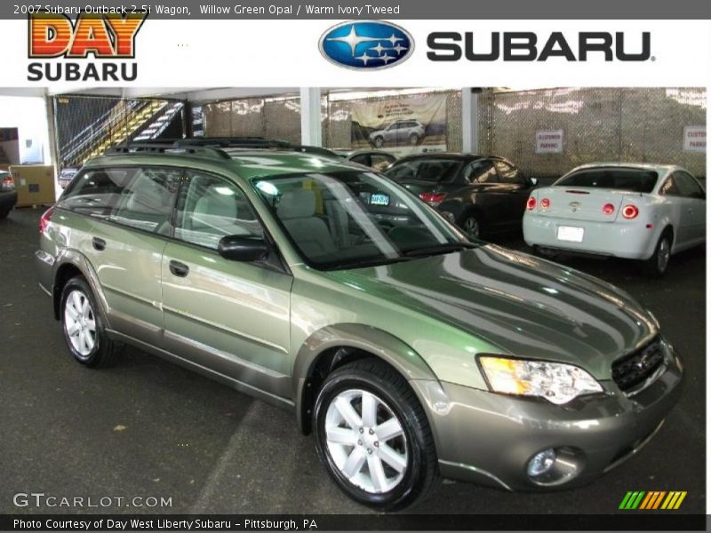 Willow Green Opal / Warm Ivory Tweed 2007 Subaru Outback 2.5i Wagon