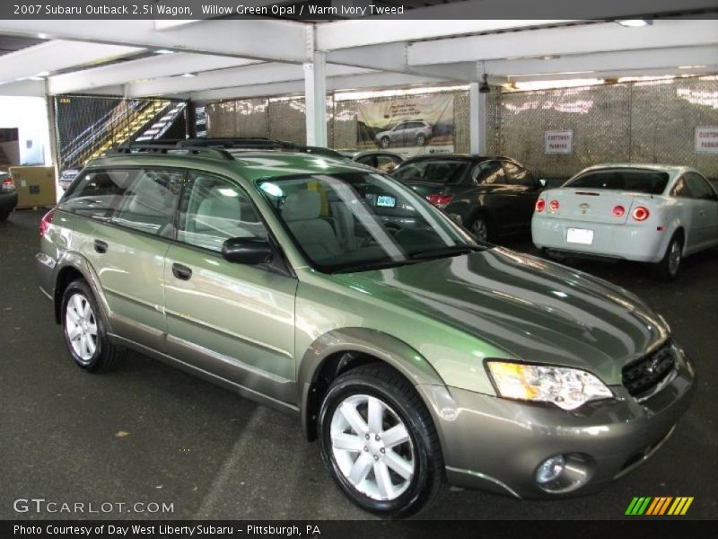 Willow Green Opal / Warm Ivory Tweed 2007 Subaru Outback 2.5i Wagon