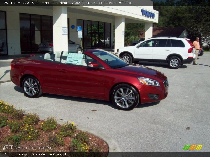 Flamenco Red Metallic / Soverign Hide Calcite Leather/Off Black 2011 Volvo C70 T5