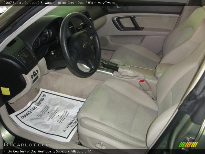 Willow Green Opal / Warm Ivory Tweed 2007 Subaru Outback 2.5i Wagon