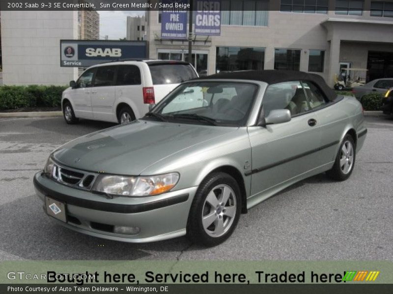 Sun Green Metallic / Sand Beige 2002 Saab 9-3 SE Convertible