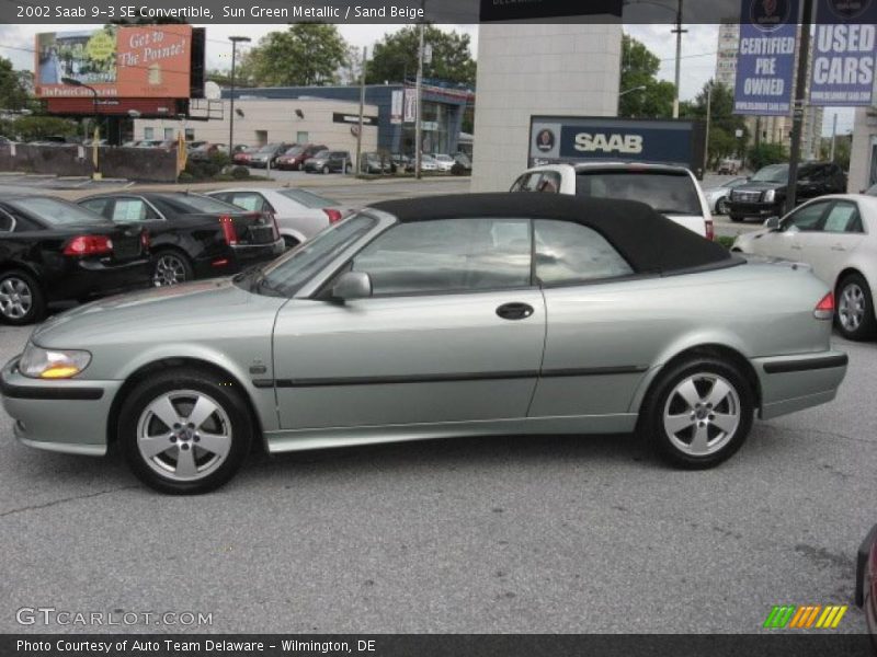 Sun Green Metallic / Sand Beige 2002 Saab 9-3 SE Convertible