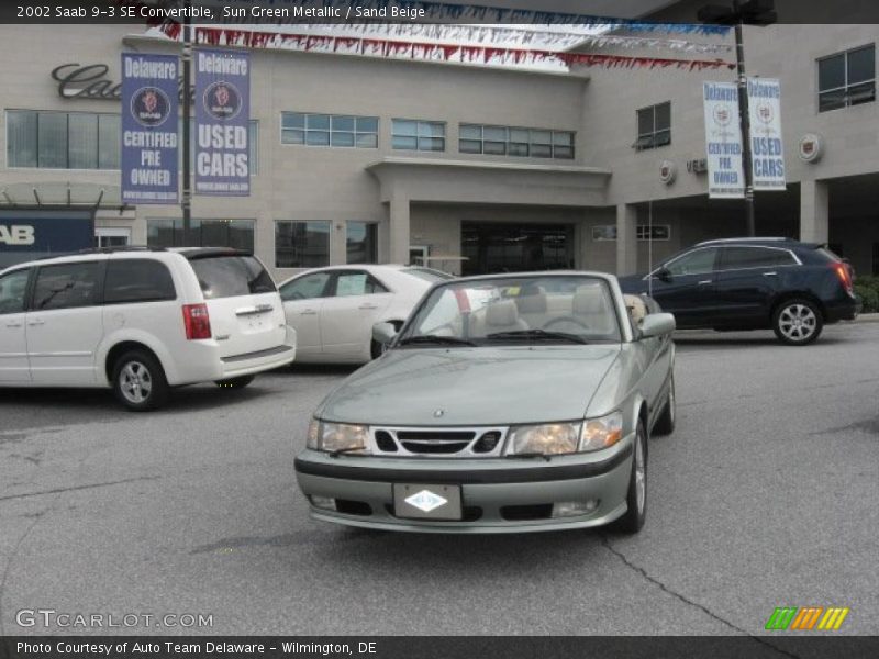 Sun Green Metallic / Sand Beige 2002 Saab 9-3 SE Convertible