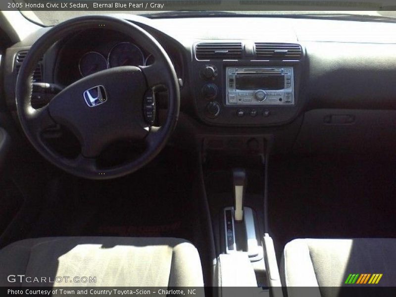 Eternal Blue Pearl / Gray 2005 Honda Civic LX Sedan