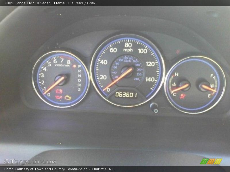 Eternal Blue Pearl / Gray 2005 Honda Civic LX Sedan