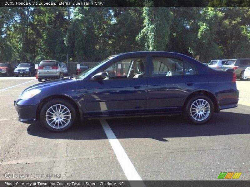 Eternal Blue Pearl / Gray 2005 Honda Civic LX Sedan