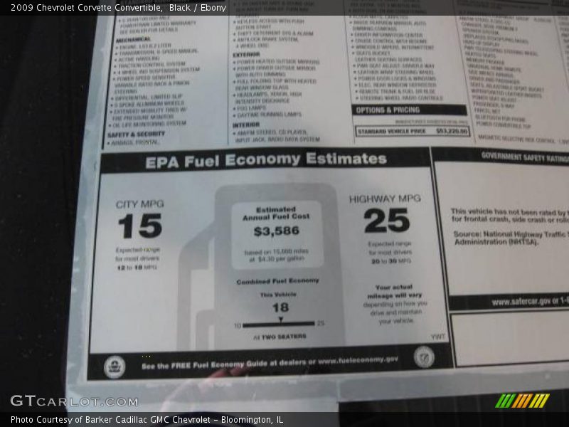 Black / Ebony 2009 Chevrolet Corvette Convertible