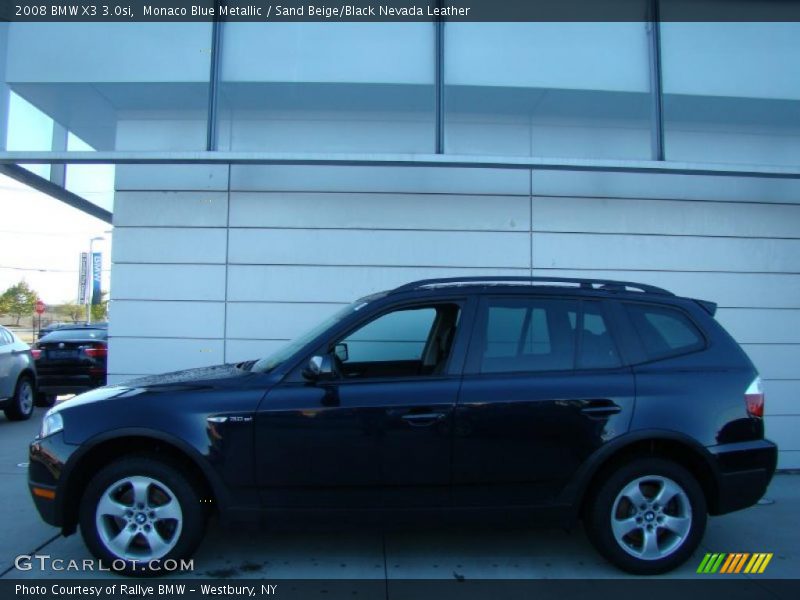 Monaco Blue Metallic / Sand Beige/Black Nevada Leather 2008 BMW X3 3.0si