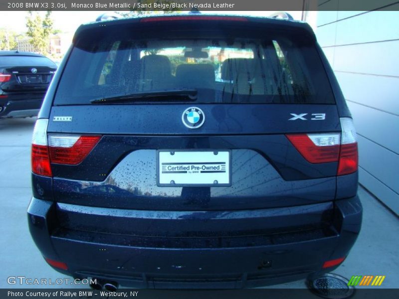 Monaco Blue Metallic / Sand Beige/Black Nevada Leather 2008 BMW X3 3.0si