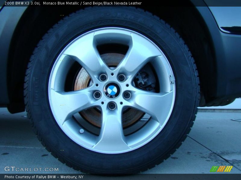 Monaco Blue Metallic / Sand Beige/Black Nevada Leather 2008 BMW X3 3.0si