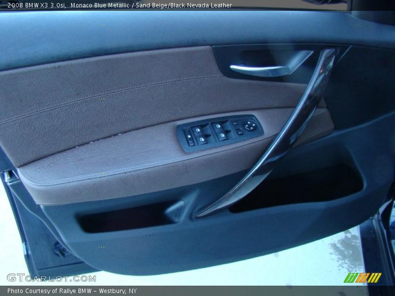 Monaco Blue Metallic / Sand Beige/Black Nevada Leather 2008 BMW X3 3.0si