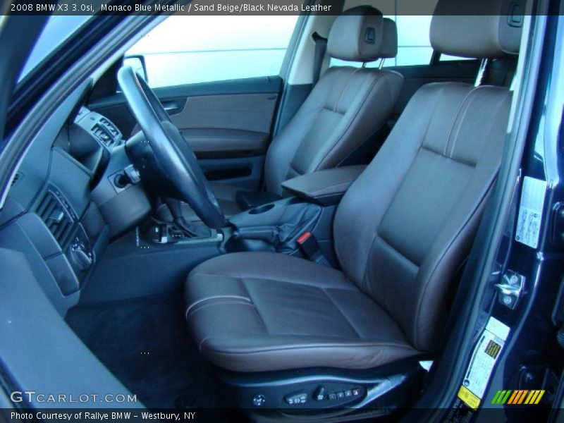 Monaco Blue Metallic / Sand Beige/Black Nevada Leather 2008 BMW X3 3.0si
