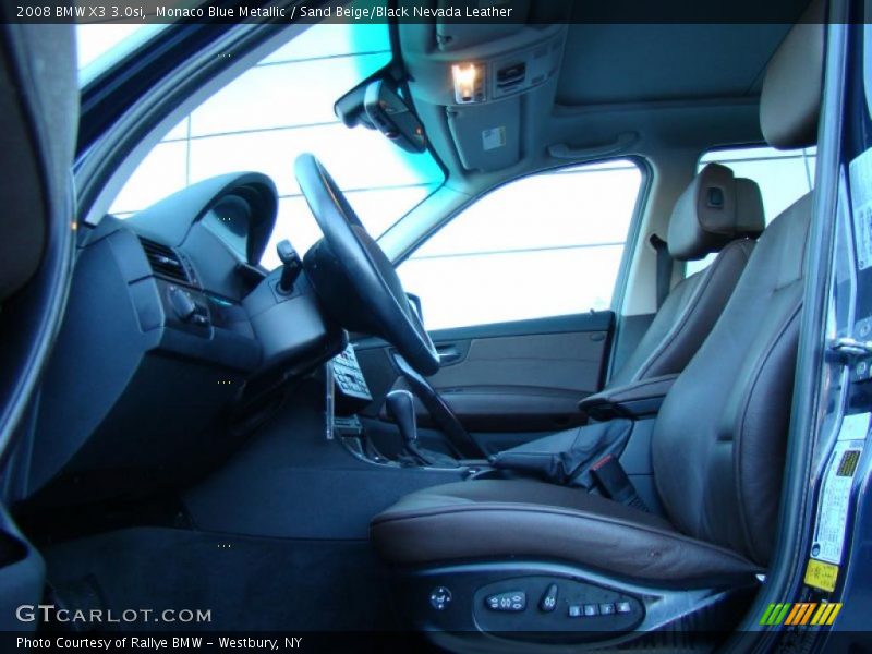 Monaco Blue Metallic / Sand Beige/Black Nevada Leather 2008 BMW X3 3.0si