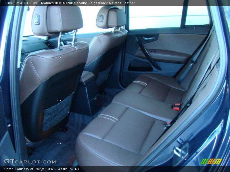 Monaco Blue Metallic / Sand Beige/Black Nevada Leather 2008 BMW X3 3.0si