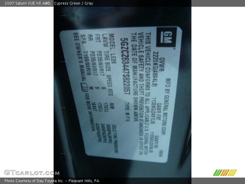Cypress Green / Gray 2007 Saturn VUE V6 AWD