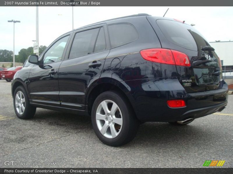 Deepwater Blue / Beige 2007 Hyundai Santa Fe Limited