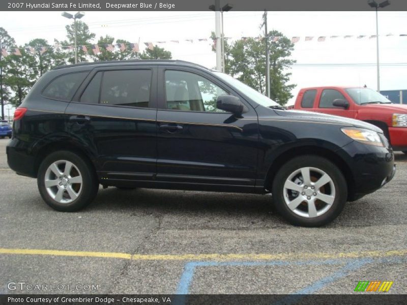 Deepwater Blue / Beige 2007 Hyundai Santa Fe Limited
