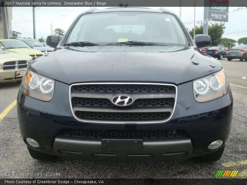Deepwater Blue / Beige 2007 Hyundai Santa Fe Limited