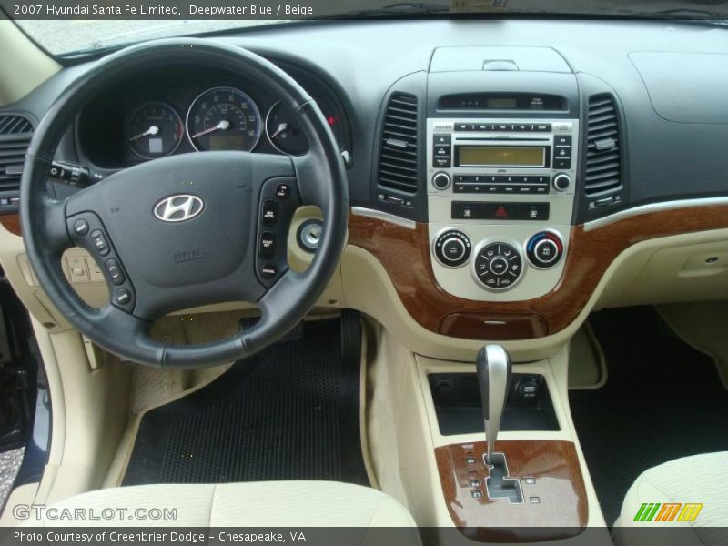 Deepwater Blue / Beige 2007 Hyundai Santa Fe Limited