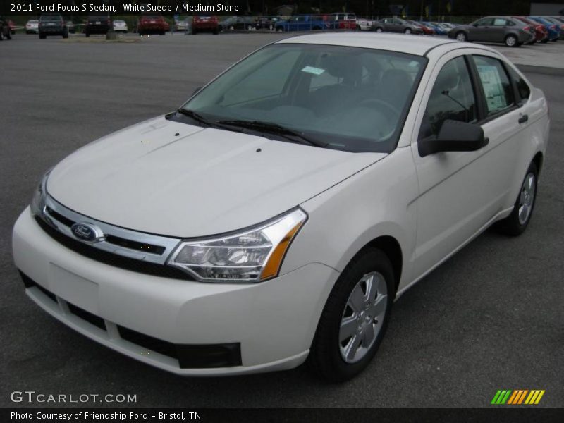 White Suede / Medium Stone 2011 Ford Focus S Sedan