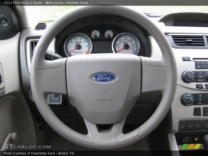 White Suede / Medium Stone 2011 Ford Focus S Sedan
