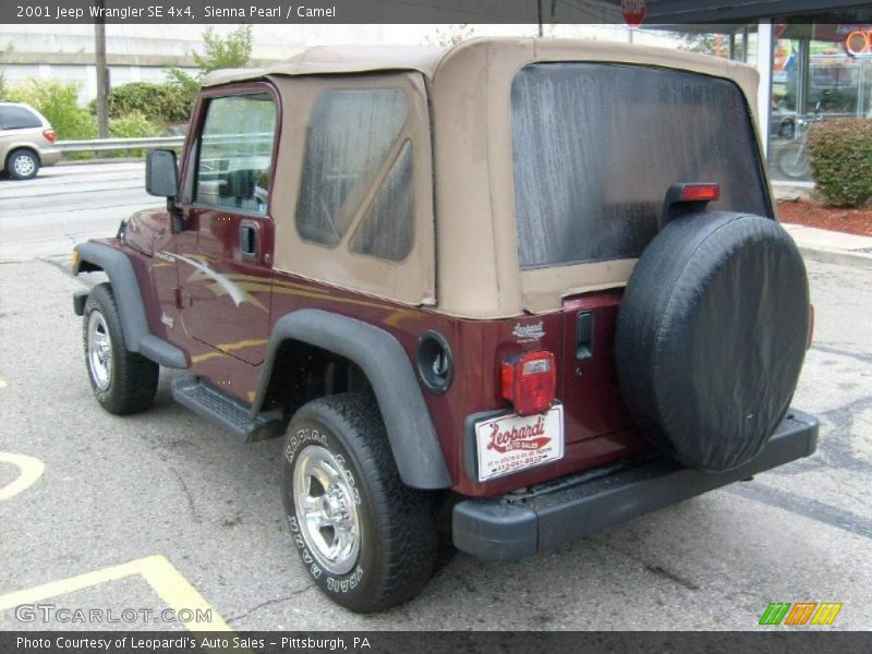 Sienna Pearl / Camel 2001 Jeep Wrangler SE 4x4