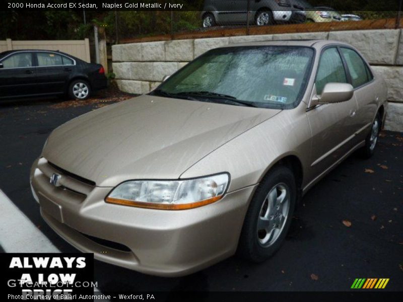 Naples Gold Metallic / Ivory 2000 Honda Accord EX Sedan