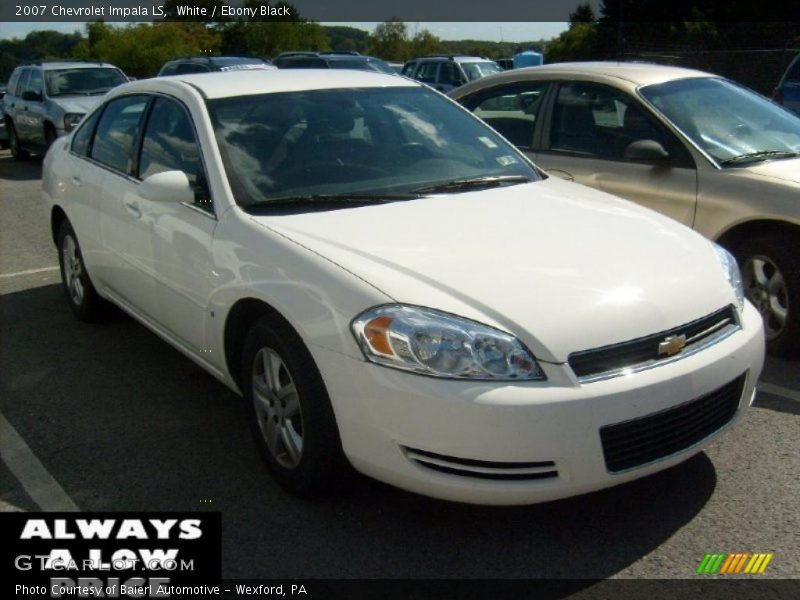 White / Ebony Black 2007 Chevrolet Impala LS