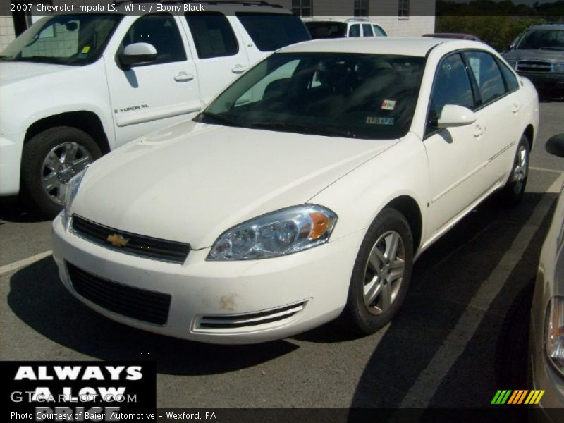 White / Ebony Black 2007 Chevrolet Impala LS