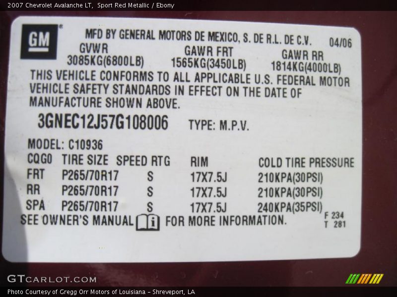 Sport Red Metallic / Ebony 2007 Chevrolet Avalanche LT