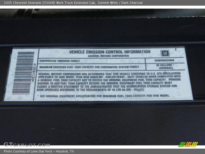Summit White / Dark Charcoal 2005 Chevrolet Silverado 2500HD Work Truck Extended Cab